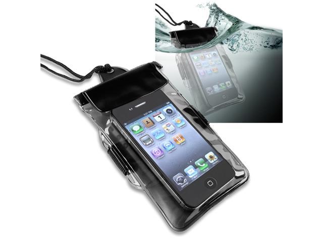 Insten Black Waterproof Bag Skin Case Cover And 3.5mm Aux Cable Compatible With iPhone 5 / 5s / 5c / 4 / 4s 908872