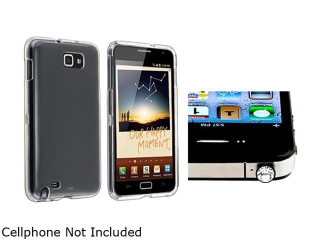 Insten Clear Crystal Hard Plastic Case + Diamond 3.5mm Headset Dust Cap For Samsung Galaxy Note N7000 920603