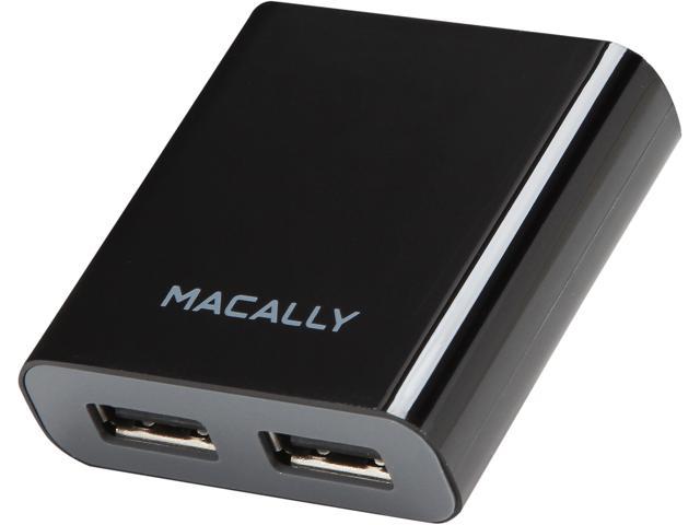 Macally DUALUSBMP Black Dual USB Wall Mount Foldable Charger for Mobile Phone