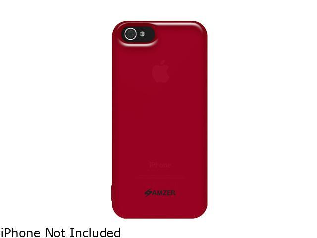 Amzer Soft Gel TPU Gloss Skin Fit Case Cover for Apple iPhone 5 - Translucent Red (Fits All Carriers)