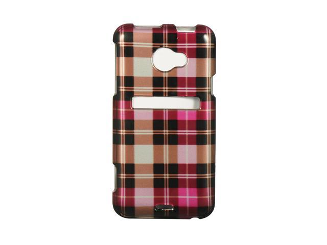 HTC EVO 4G LTE Hot Pink Checker Design Crystal Case