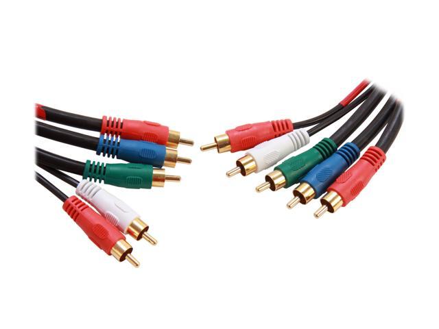 Link Depot RCA5-12-MM 12 ft. 5RCA Plug/5RCA pulg 3Video+2Audio 6FT Gold Connector