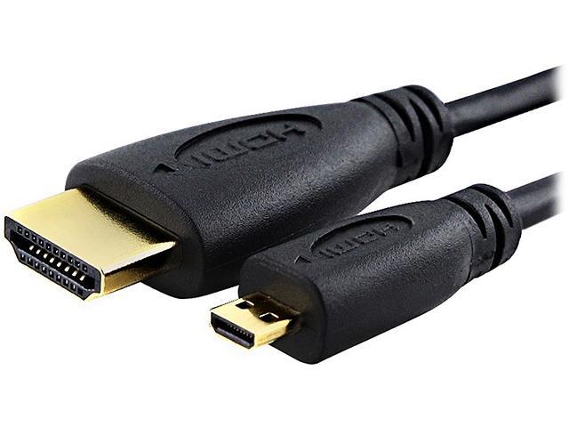 Insten 1647379 6 ft. Black & Gold 1X High Speed HDMI Cable with Ethernet Type D Micro M/M Cable 6FT Male to Male