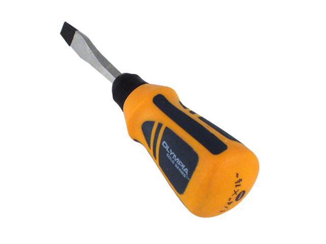 Olympia Tools 22-521 1/4 X 1-1/2" Olympia Gold Series Stubby Screwdriver, Slotted