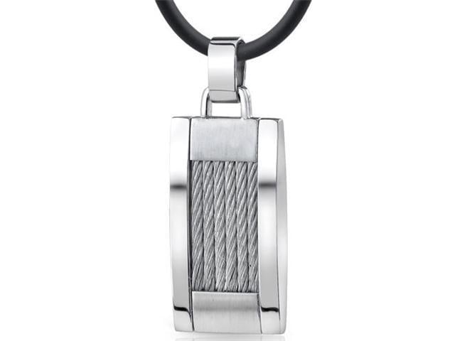 Oravo SN8490 European Style Mens Stainless Steel Twisted Cable Pendant Necklace