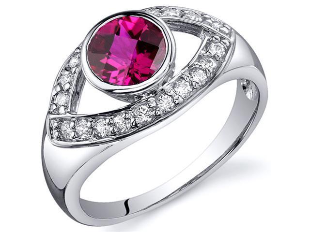 Captivating Curves 1.00 carats Ruby Ring in Sterling Silver Size 5