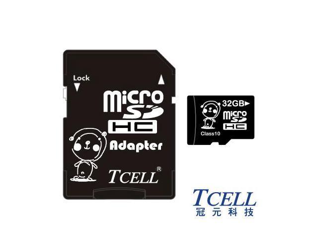 TCELL KUMA TC-TFH32GCA Bear 32GB Micro SDHC Class 10 Flash Memory Card w/ Adapter