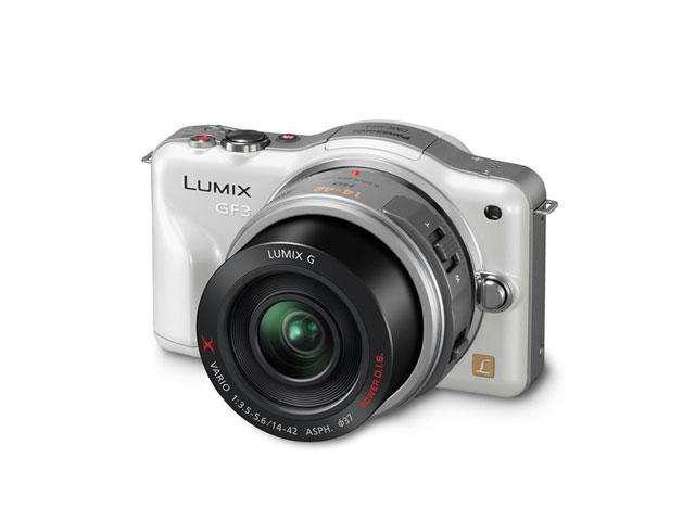 Panasonic LUMIX DMC-GF3XW White 12.1 MP 3.0" 460K Touch LCD Digital Interchangeable Lens System Camera w/ 14-42 Power Zoom Lens Kit