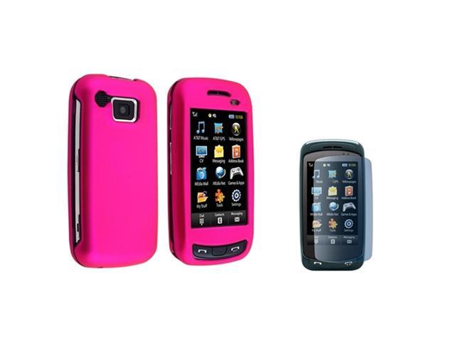 compatible with Samsung© AT&T IMPRESSION A877 PINK HARD CASE+LCD protector