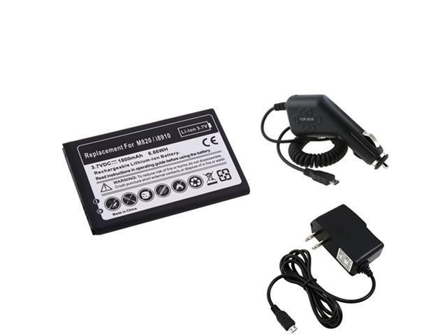 3 Accessory Li-Ion Battery+Car+AC Charger compatible with Samsung© Galaxy Prevail SPH-M820