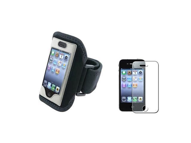 Silver Sportband Armband Skin Case Cover+Glitter Diamond Guard Compatible With iPhone® 4 4S