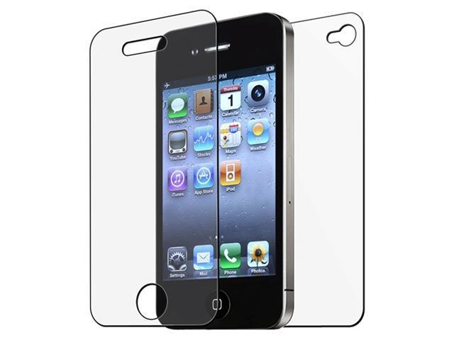 Bumper Clear/Black TPU Rubber Skin Cover Case+Anti-Glare Guard Compatible With iPhone® 4 G 4S