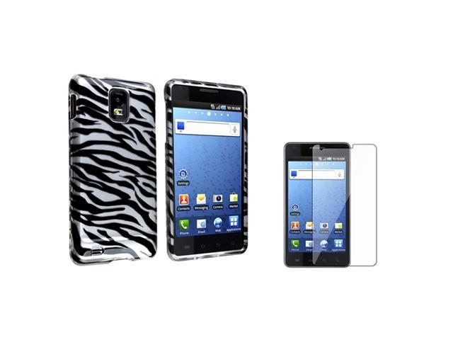 Silver Zebra Hard Case compatible with Samsung© Infuse 4G w/ Clear Screen Film