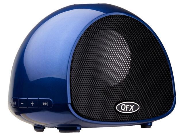 QFX BT-100 Portable Rechargeable Bluetooth Speaker with Microphone (Blue)