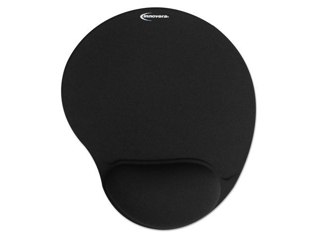 Innovera Mouse Pad with Fabric-Covered Gel Wrist Rest, 10.37 X 8.87, Black 50448