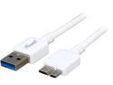 Rosewill RU3-6WH - 6-Foot USB 3.0 A Male to Micro B (5-Pin) Male Cable - White