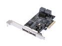 Rosewill RC-218 PCI Express x4 (x8 and x16 slot compatible) SATA II 3G Controller Card/ 4 internal SATA with 2 external eSATA Design