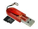 Kingston 2GB MicroSD Flash Card + Reader Model FCR-MRR+SDC/2GB