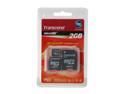 Transcend 2GB MicroSD Flash Card Model TS2GUSD-2