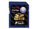 A-DATA Turbo 8GB Secure Digital High-Capacity (SD/SDHC) Flash Card Model TurboSD SDHC 8G
