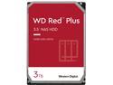 WD Red Plus 3TB NAS Hard Disk Drive - 5400 RPM Class SATA 6Gb/s, CMR, 64MB Cache, 3.5 Inch - WD30EFRX