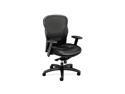 Basyx VL700 Series Executive High-Back Swivel/Tilt Chair, Black Leather/Mesh