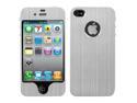 MYBAT Silver Brushed METAL Decal Shield Phone Protector Cover Compatible With Apple® iPhone® 4S/4