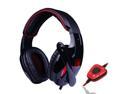 AGPtek 7.1 Surround Professional USB 2.0 Gaming Headset w/ Microphone + Volume Control - Black + Red (3M-Cable) for PC Laptop Mac