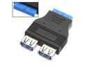 2pcs Motherboard 2 Ports USB 3.0 A Female to 20 Pin Header Female Adapter Connector