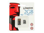 Kingston 2GB Micro SDHC Flash Card with microSD/SDHC USB Reader Model MRG2+SDC/2GB - Retail