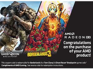 AMD Gift - 2019 Q4 RADEON RAISE THE GAME BUNDLE: Your Choice of Borderlands 3 or Tom Clancy's Ghost Recon Breakpoint (Redemption Expiration Date 1/30/20) AMD Gift - 2019 Q4 RADEON RAISE THE GAME BUNDLE: Your Choice of Borderlands 3 or Tom Clancy's Ghost Recon Breakpoint (Redemption Expiration Date 1/30/20)