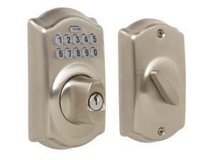 Schlage BE365VCAM619 Satin Nickel Camelot Keypad Deadbolt Schlage BE365VCAM619 Satin Nickel Camelot Keypad Deadbolt