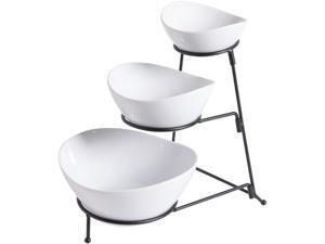 Gibson Overseas Gracious Dining 3 Tier Bowl Server Set w/ Metal Stand Gibson Overseas Gracious Dining 3 Tier Bowl Server Set w/ Metal Stand