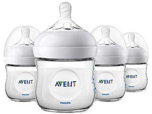 Philips Avent Natural Baby Bottle, Clear, 4 oz., 4pk, SCF010/47 Philips Avent Natural Baby Bottle, Clear, 4 oz., 4pk, SCF010/47