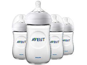 Philips Avent Natural Baby Bottle, Clear, 9 oz., 4pk, SCF013/47 Philips Avent Natural Baby Bottle, Clear, 9 oz., 4pk, SCF013/47