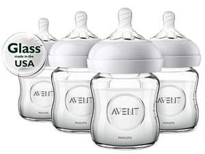 Philips Avent Natural Glass Baby Bottle, 4 oz., 4pk, SCF701/47 Philips Avent Natural Glass Baby Bottle, 4 oz., 4pk, SCF701/47