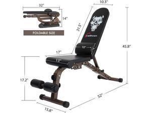 Adjustable Foldable Weight Bench, 800 lbs Weight Capacity Workout Bench with Extra Backrest, Sit Up Bench, Decline/Incline/Flat for Home Gym, Strength Training, Weightlifting Adjustable Foldable Weight Bench, 800 lbs Weight Capacity Workout Bench with Extra Backrest, Sit Up Bench, Decline/Incline/Flat for Home Gym, Strength Training, Weightlifting
