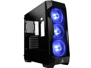 Antec Dark Fleet Series DF500 RGB, RGB Lighting, Black Steel / Plastic /4mm Tempered Glass ATX Mid Tower Computer Case, 3x120mm RGB Fans Included, Integrated RGB Hub, USB3.0 Antec Dark Fleet Series DF500 RGB, RGB Lighting, Black Steel / Plastic /4mm Tempered Glass ATX Mid Tower Computer Case, 3x120mm RGB Fans Included, Integrated RGB Hub, USB3.0