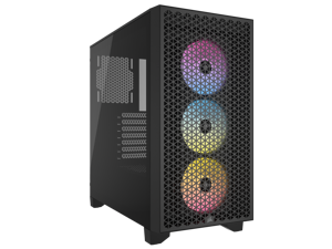 CORSAIR 3000D RGB AIRFLOW Mid-Tower PC Case - Black - 3x AR120 RGB Fans - Four-Slot GPU Support - Fits up to 8x 120mm fans - High-airflow Design