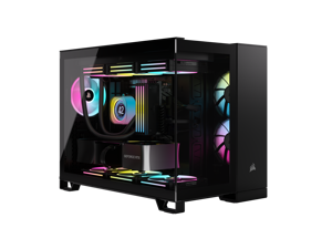 CORSAIR iCUE LINK 2500X RGB Micro ATX Dual Chamber PC Case – Two Tempered Glass Panels – 2x RX120 RGB  Fans Included – Highly Customizable