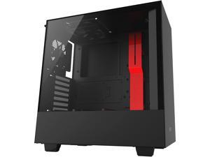 NZXT H500 - Compact ATX Mid-Tower PC Gaming Case - Tempered Glass Panel - All-Steel Construction - Enhanced Cable Management System - Water-Cooling Ready - Black/Red NZXT H500 - Compact ATX Mid-Tower PC Gaming Case - Tempered Glass Panel - All-Steel Construction - Enhanced Cable Management System - Water-Cooling Ready - Black/Red