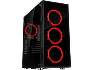Rosewill ATX Mid Tower Gaming PC Computer Case with Dual Ring Red LED Fans, 360mm Water Cooling Radiator Support, Tempered Glass and Steel, USB 3.0 - CULLINAN V500 Red Rosewill ATX Mid Tower Gaming PC Computer Case with Dual Ring Red LED Fans, 360mm Water Cooling Radiator Support, Tempered Glass and Steel, USB 3.0 - CULLINAN V500 Red