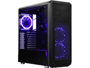 DIYPC Vanguard-V6-RGB Black Dual USB3.0 Steel/ Tempered Glass ATX Mid Tower Gaming Computer Case w/Tempered Glass Panel and Pre-Installed 3 x RGB LED Dual Ring Fans DIYPC Vanguard-V6-RGB Black Dual USB3.0 Steel/ Tempered Glass ATX Mid Tower Gaming Computer Case w/Tempered Glass Panel and Pre-Installed 3 x RGB LED Dual Ring Fans
