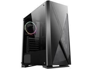 DIYPC Rainbow-Flash-V3 Black Steel / Tempered Glass ATX Mid Tower Computer Case DIYPC Rainbow-Flash-V3 Black Steel / Tempered Glass ATX Mid Tower Computer Case