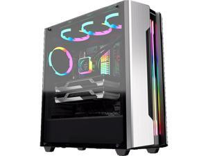 COUGAR Gemini S Silver Gaming Mid Tower Case with a Full-Sized Tempered Glass Cover and Integrated RGB Lighting COUGAR Gemini S Silver Gaming Mid Tower Case with a Full-Sized Tempered Glass Cover and Integrated RGB Lighting