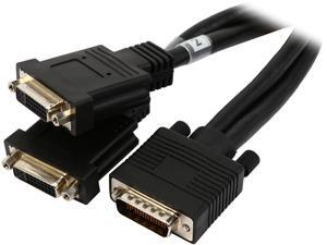 Coboc DMS59-Y-DVI-1-BK 1ft Black Color LFH/DMS-59 Male to Dual DVI-I(24+1) Female Splitter Y Cable Coboc DMS59-Y-DVI-1-BK 1ft Black Color LFH/DMS-59 Male to Dual DVI-I(24+1) Female Splitter Y Cable