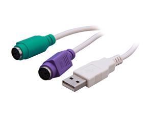 Rosewill RC-USB-PS2-BG 6" USB to Dual PS/2 Adapter Cable - Beige Rosewill RC-USB-PS2-BG 6" USB to Dual PS/2 Adapter Cable - Beige