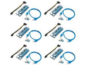 6-Pack Mining Card, Riser Card, PCIe (PCI Express) 16x to 1x Riser Adapter, USB 3.0 Extension Cable 60cm, 6 pin PCI-E to SATA Power Cable, GPU Riser Adapter, Ethereum Mining Riser Card 6-Pack Mining Card, Riser Card, PCIe (PCI Express) 16x to 1x Riser Adapter, USB 3.0 Extension Cable 60cm, 6 pin PCI-E to SATA Power Cable, GPU Riser Adapter, Ethereum Mining Riser Card