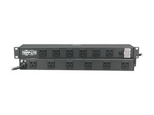 Tripp Lite 1U Rack-Mount Power Strip, 120V, 15A, 5-15P, 12 Outlets (Right-Angled Widely Spaced), 15.0 Feet Cord (RS-1215-RA) Tripp Lite 1U Rack-Mount Power Strip, 120V, 15A, 5-15P, 12 Outlets (Right-Angled Widely Spaced), 15.0 Feet Cord (RS-1215-RA)