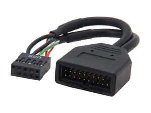 Silverstone G11303050-RT 6 in. Internal 19-Pin USB3.0 to USB2.0 Adapter Cable Male to Female Silverstone G11303050-RT 6 in. Internal 19-Pin USB3.0 to USB2.0 Adapter Cable Male to Female